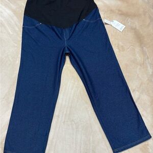 New TIME AND TRU Maternity Jeans Straight Leg Jegging Dark Denim Size 16-18 XL